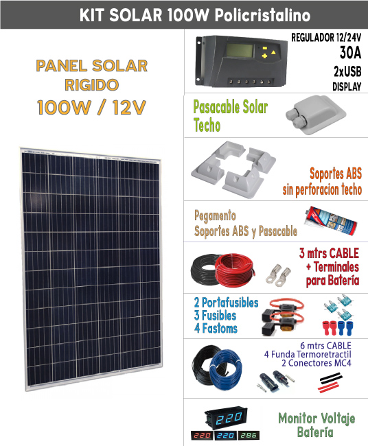 Kit solar 100w